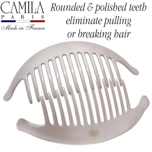 Miniatura 4 de Camila Paris CP3016 - Peines laterales franceses para el cabello, peines entrelazados con perlas beige, pinzas de sujeción fuerte para mujer, moño