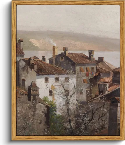 Miniatura 54 de VIYYIEA Arte de Pared en Lienzo Enmarcado Decoración del Hogar, Decoración de Granja Valles Ondulantes bajo Cielos Despejados Pintura de Pared