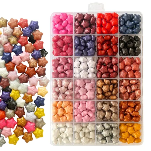 Miniatura 6 de Kit de cera de sellado de 600 piezas con cuentas de sello de cera para sellado de letras y sello de sobre, invitación de boda, paquete de vino