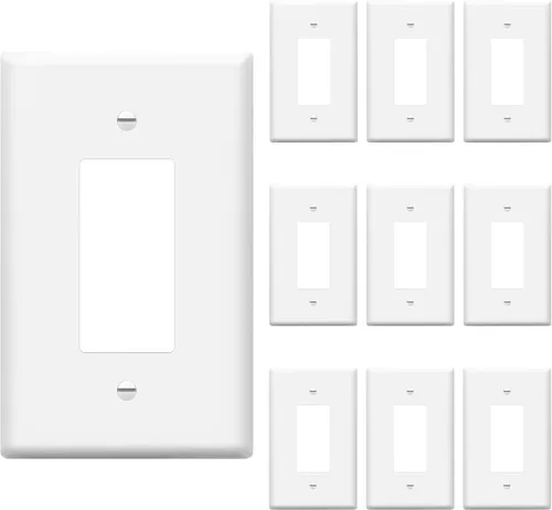Miniatura 8 de ENERLITES - Placas decorativas de pared para interruptor de luz o toma de corriente, acabado brillante, tamaño intermedio, 2 bandas, 4.88 x 4.92