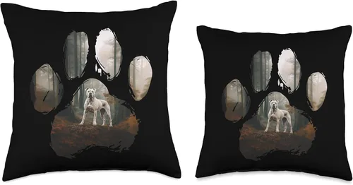 Miniatura 3 de Dogo Argentino Mountain Paw Design Dog Mom Dad Throw Pillow