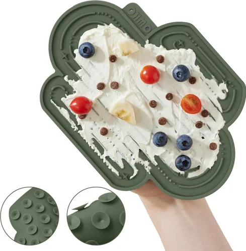 Miniatura 2 de OHMO - Alfombrilla para lamer cactus para perros y gatos (paquete de 2) Comedero lento para mascotas fácil de limpiar con ventosas, almohadilla