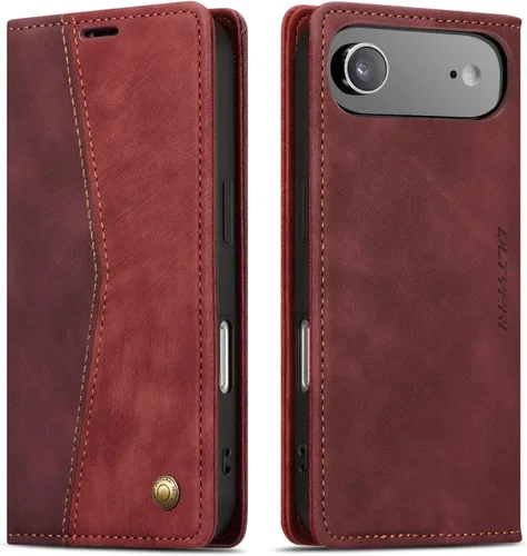 Miniatura 26 de QLTYPRI Para iPhone Air Case Wallet Con Tarjetero, Vintage PU Cuero Kickstand Cierre Magnético A Prueba De Golpes Folio Libro Funda Para IPhone 17