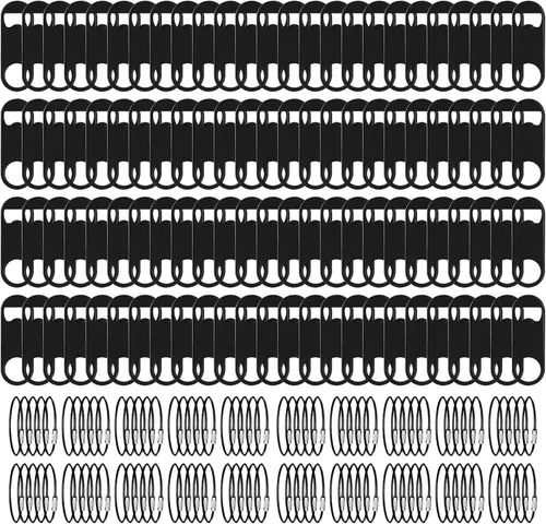 Paquete de 100 abrebotellas planos de acero inoxidable con llavero de 3.5 pulgadas, mini abrebotellas de cerveza plano negro llavero para barman
