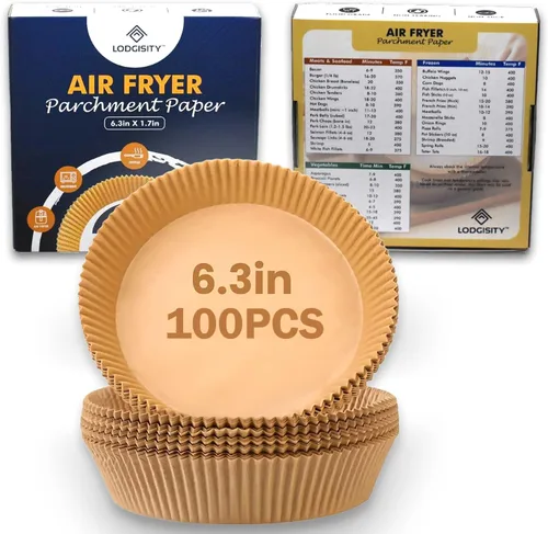 Miniatura 8 de Forro de papel desechable para freidora de aire, 50 piezas de papel pergamino antiadherente para freidora de aire, Lodgisity a prueba de agua