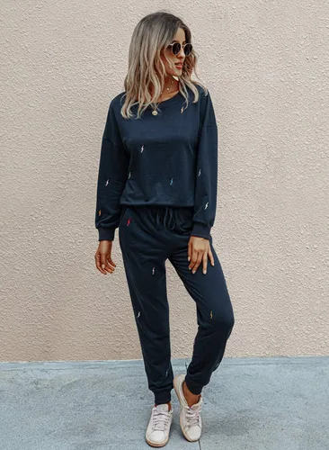 Miniatura 15 de Prettygarden - Conjunto de pijama de dos piezas para mujer, diseño de teñido anudado, sudadera informal de manga larga con pantalones largos, ropa