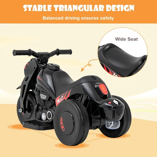 Miniatura 8 de OLAKIDS Motocicleta para niños, de 6 V, juguete eléctrico para montar con función automática de burbujas, pedal de pie, faro, música, vehículo de 3