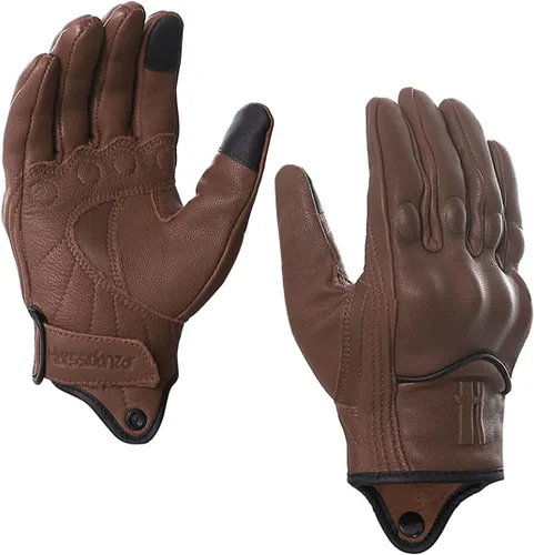 Miniatura 6 de Harssidanzar Guantes de moto para mujer, guantes de cuero para motocicleta, guantes de motocicleta, carreras de carretera, ciclismo, escalada