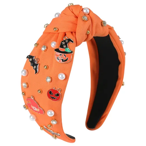 Miniatura 32 de Diademas de fantasma de Halloween para mujer, diadema de araña espeluznante con cuentas de diamantes de imitación de cristal, accesorios