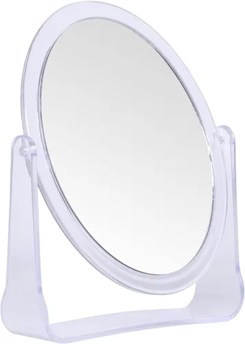 Espejo de maquillaje de escritorio, rotación de 360°, espejo flexible con soporte, espejo cosmético de mesa, bueno para afeitado de ducha, viajes,