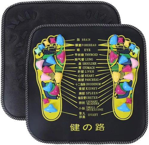 Miniatura 7 de Estera de masaje de pies,Esteras de acupresión para pies,Reflexología Walk Stone Road Foot Massage Black para aliviar el dolor