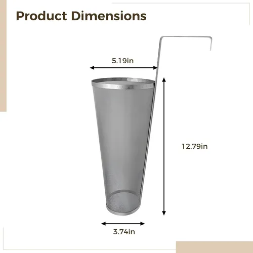 Miniatura 2 de Colador de araña de acero inoxidable con gancho de mango largo, filtro de malla fina para uso en cocina, accesorio ideal para elaboración de cerveza