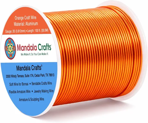 Miniatura 43 de Mandala Crafts - Alambre de aluminio anodizado de 8 calibre para hacer joyas - 9.75 m de alambre flexible negro colorido - Flexible para bonsái