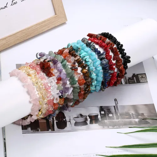 Miniatura 7 de Ubjuliwa 15 pulseras de chakras de piedras preciosas naturales para mujeres, pulseras de cristal curativo para mujeres y hombres, pulsera elástica