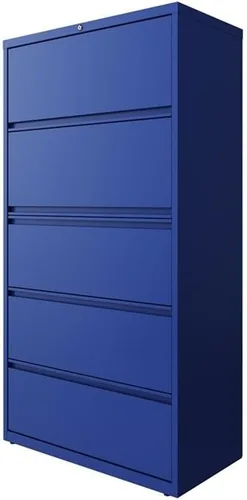 Miniatura 3 de UrbanPro Archivador lateral de metal de 36" con 5 cajones en azul clásico Blue