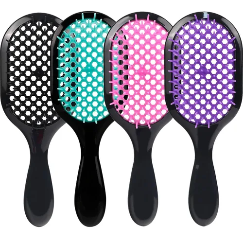 Miniatura 21 de Cepillo desenredante, paquete de 2 cepillos desenredantes, desenredante suave y eficaz en tipos de cabello frágil húmedo o seco, ultraligero, Rosa
