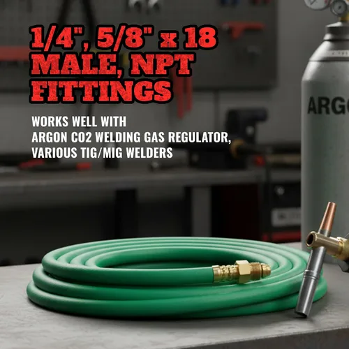 Miniatura 3 de Manguera de gas argón de 100 pies, mangueras de soldadura de gas inerte para regulador de soldadura MIG/TIG, manguera reguladora de medidor de flujo