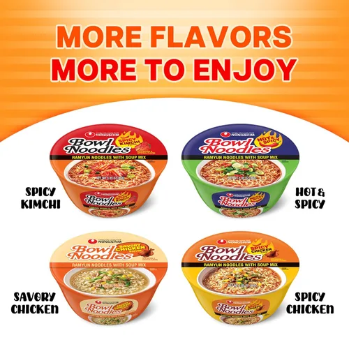 Miniatura 8 de Nongshim Kimchi Instant Ramen - Tazón para sopa de fideos, paquete de 6, Ramyun coreano con verduras, apto para microondas