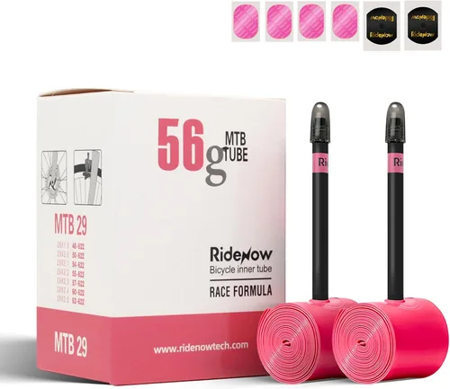 Miniatura 11 de RideNow - Paquete de 2 tubos interiores para bicicleta MTB de 24/ 26/27.5/29 pulgadas para 1.3-2.0/1.9-2.5, con válvula Presta de metal/TPU