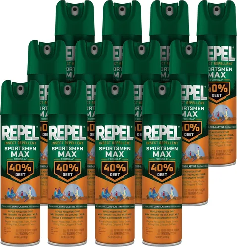 Miniatura 13 de Repel Repelente de insectos Sportsmen Max Formula Spray Pump 40% DEET, 6 onzas, paquete de 12, amarillo, 72.0 onzas líquidas