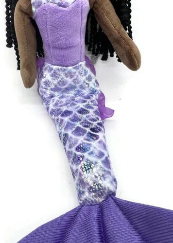 Miniatura 3 de The Petting Zoo, Muñeca de sirena, regalos de sirena para niñas, muñeca de sirena de felpa, 12 pulgadas (afroamericano)
