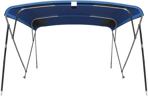 Miniatura 3 de MSC - Toldo superior de barco de 3 y 4 arcos, poliéster teñido en solución 600D, incluye 2 postes de soporte y 4 correas ajustables Pacific Blue