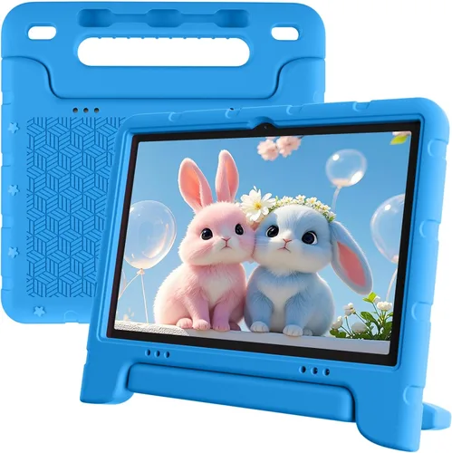 EDDBNi Tableta para Niños Android 14 Tableta de 10 Pulgadas Tabletas para Niños con Estuche Núcleo Cuádruple 64GB Cámara Dual Controles Parentales
