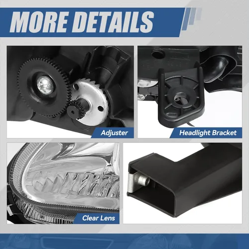 Miniatura 5 de Auto Dynasty Conjunto de faros delanteros compatible con Honda Civic 1996 1997 1998, de repuesto para faros delanteros halógenos del lado