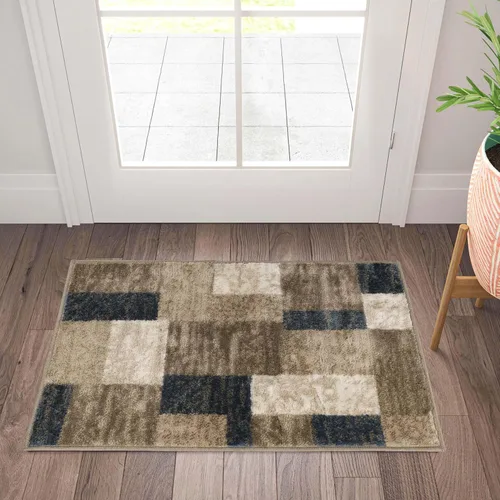 Miniatura 16 de Superior alfombra de área de la colección diseñador Clifton, 8 mm de altura de apilado, con respaldo de yute, diseño geométrico contemporáneo, Beige