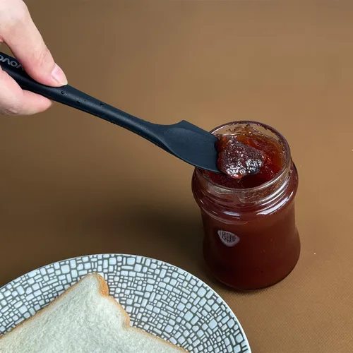 Miniatura 9 de Mini espátulas de silicona, espátula pequeña curvada con cuenco poco profundo para cocina, raspador de tarro sin costuras para cocinar hornear
