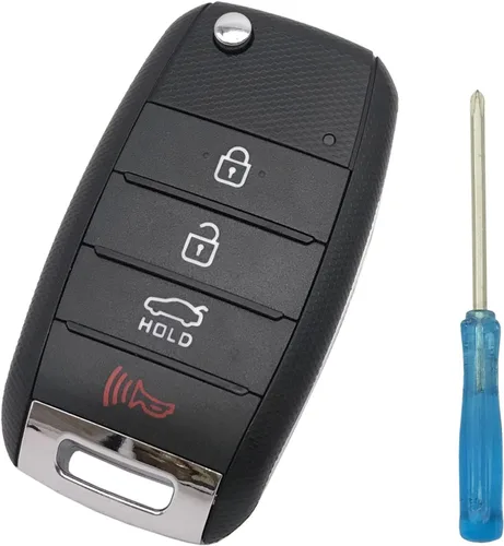 Funda de repuesto para llavero Kia Sorento Sportage Rio Soul Forte Optima Carens Picanto plegable sin llave (negro)