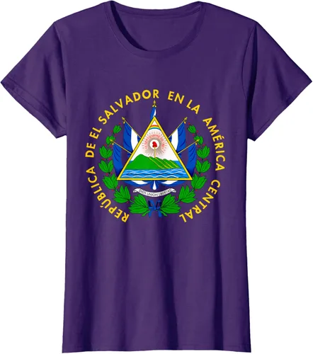 Miniatura 12 de Camiseta con diseño de emblema de la bandera de El Salvador