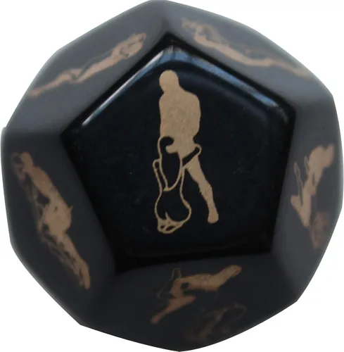 Dados traviesos para parejas, 1 pieza de dados negros de 12 lados para adultos, juego de dados traviesos para parejas, juego de dados traviesos para