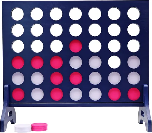 Miniatura 55 de Tailgating Pros Cuatro en una fila gigante azul marino premium con funda de transporte – Juego de patio al aire libre de gran tamaño – ¡Muchos
