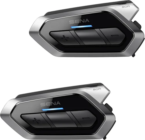 Miniatura 7 de Sena 50R Audífonos de motocicleta Bluetooth de 3 botones con sistema de intercomunicador integrado de malla con sonido de Harman Kardon, micrófono