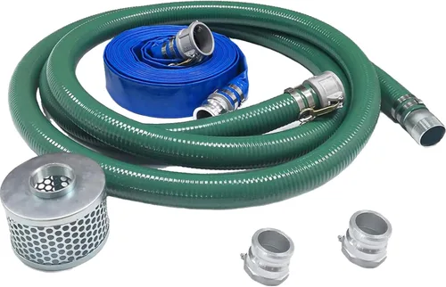 Miniatura 11 de Eastrans El kit de bomba de manguera de descarga incluye manguera de succión de PVC verde de 2 x 20 pies, filtro de succión de orificio redondo