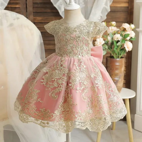 Miniatura 3 de NNJXD - Vestido de princesa de tul con flores, para usar en bodas, para niñas pequeñas y bebés