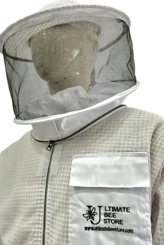 Miniatura 2 de Chaqueta de abeja altamente ventilada, 3 capas de apicultura, chaqueta de apicultura de alta calidad, chaqueta de apicultura de protección completa