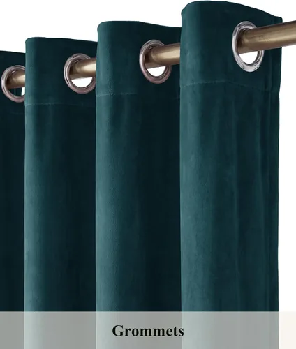 Miniatura 54 de StangH Cortinas de Terciopelo Verde Esmeralda de 96 Pulgadas - Cortinas Opacas de Terciopelo de Lujo Súper Suaves, Elegante Cobertura de Ventana