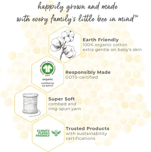 Miniatura 7 de Burt's Bees Beekeeper - Manta unisex para bebé, de algodón 100% orgánico para usar Midnight Stripe