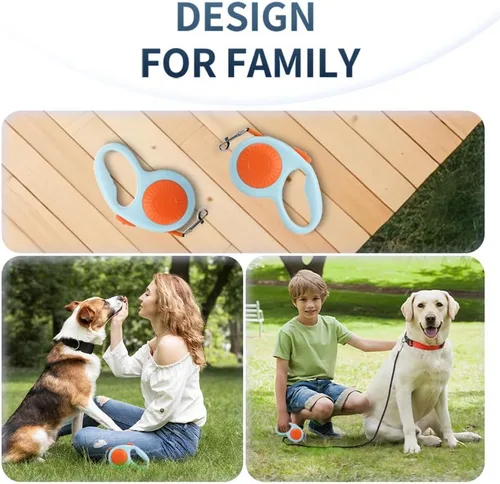 Miniatura 3 de Correa retráctil para perros pequeños y medianos con agarre suave antideslizante, sin enredos de 360°, cinta de nailon fuerte de 10 pies, freno