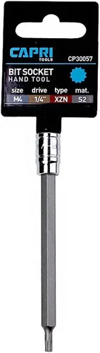 Miniatura 3 de Capri Tools 30057 XZN Dado de Broca Cuadrada Triple Extra Largo de 4mm con Impulsor de 1/4 Pulgadas