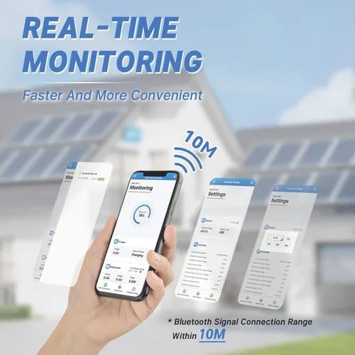 Miniatura 2 de Redodo Controlador de carga solar de entrada de 40 amperios MPPT 12V/24V DC con módulo Bluetooth incorporado, pantalla LCD ajustable de parámetros