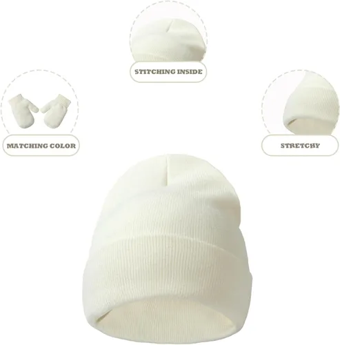 Miniatura 4 de Conjunto de sombreros y mitones para bebé, gorro de hospital, guantes para recién nacidos, para bebés, niños y niñas