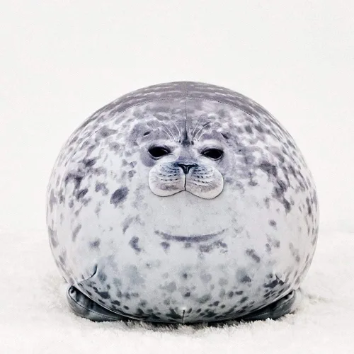 Miniatura 3 de Almohada de foca, almohada de felpa de sello de Blob gordito, juguete de peluche, lindas almohadas de océano (mediano, 17.6 pulgadas)