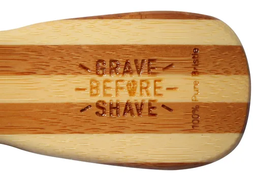 Miniatura 3 de Grave Before Shave Cepillo para barba para hombre con cerdas de jabalí 100% y mango de madera de bambú