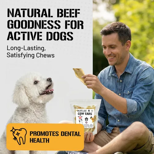 Miniatura 3 de Dog Chits Orejas de vaca para perros – Golosinas para perros totalmente naturales con orejas de vaca y masticables de entrenamiento – Alto