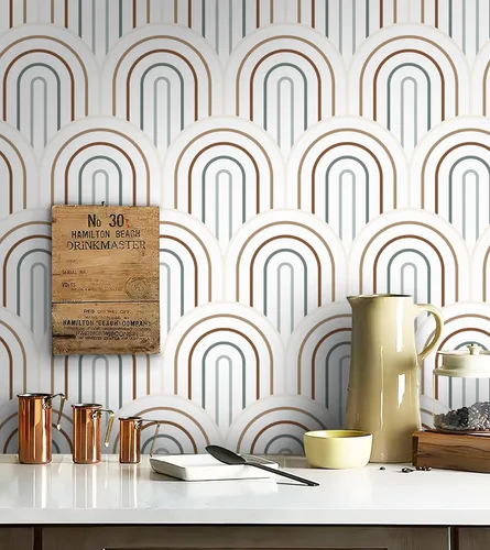 CiCiwind Papel Tapiz Adhesivo Removible Bohemio Papel de Contacto Arcoíris Lindo Removible Autoadhesivo Ecológico Vintage para Dormitorio Baño