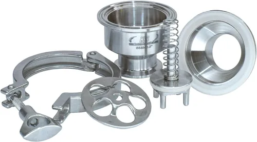 Miniatura 2 de HFS (R) Válvula de retención sanitaria de 1.5 pulgadas con tres abrazaderas - Trébol de flujo unidireccional, acero inoxidable 304, junta FKM