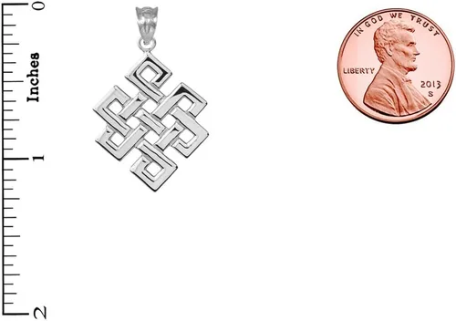 Miniatura 2 de Colgante de nudo infinito japonés de plata de ley fina, Plata esterlina